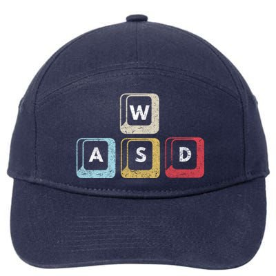 Wasd Funny Pc Video Gamer Wasd Gaming Pc Master Race Gift 7-Panel Snapback Hat