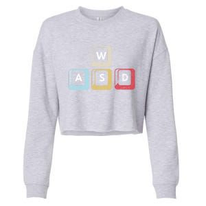 Wasd Funny Pc Video Gamer Wasd Gaming Pc Master Race Gift Cropped Pullover Crew