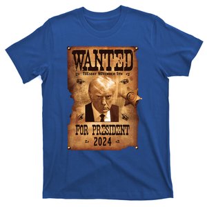 Wanted For President 2024 Trump Mug Shot Never Surrender T-Shirt