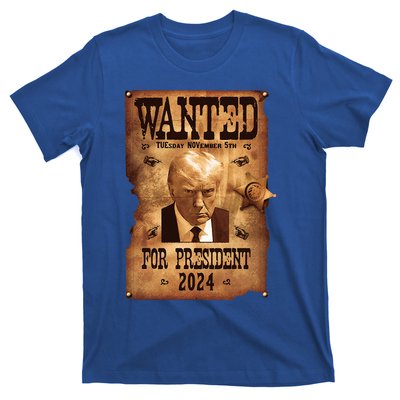 Wanted For President 2024 Trump Mug Shot Never Surrender T-Shirt