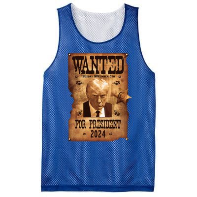 Wanted For President 2024 Trump Mug Shot Never Surrender Mesh Reversible Basketball Jersey Tank