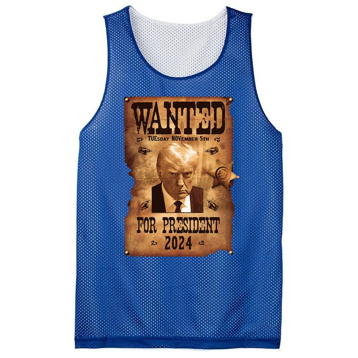 Wanted For President 2024 Trump Mug Shot Never Surrender Mesh Reversible Basketball Jersey Tank