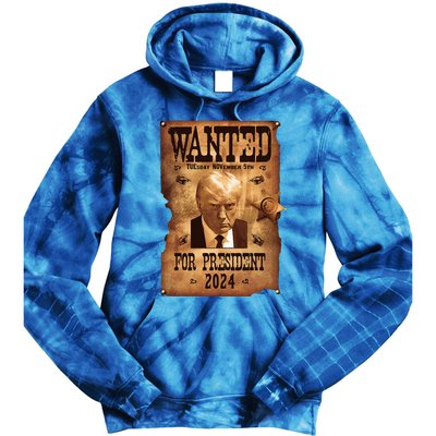 Wanted For President 2024 Trump Mug Shot Never Surrender Tie Dye Hoodie