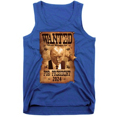 Wanted For President 2024 Trump Mug Shot Never Surrender Tank Top