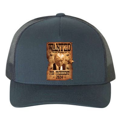 Wanted For President 2024 Trump Mug Shot Never Surrender Yupoong Adult 5-Panel Trucker Hat