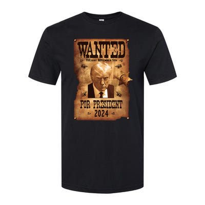 Wanted For President 2024 Trump Mug Shot Never Surrender Softstyle CVC T-Shirt