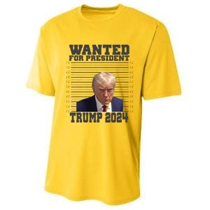 Wanted For President 2024 Trump Mugshot Trump Supporter Performance Sprint T-Shirt