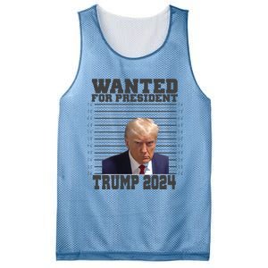 Wanted For President 2024 Trump Mugshot Trump Supporter Mesh Reversible Basketball Jersey Tank