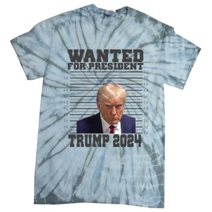 Wanted For President 2024 Trump Mugshot Trump Supporter Tie-Dye T-Shirt