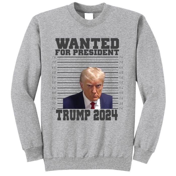 Wanted For President 2024 Trump Mugshot Trump Supporter Sweatshirt