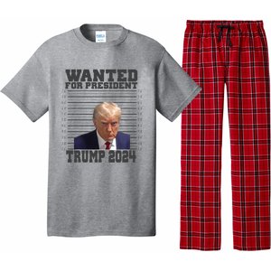 Wanted For President 2024 Trump Mugshot Trump Supporter Pajama Set