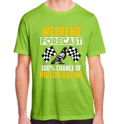 Weekend Forecast Pigeon Racing Animal Bird Pigeons Graphic Adult ChromaSoft Performance T-Shirt