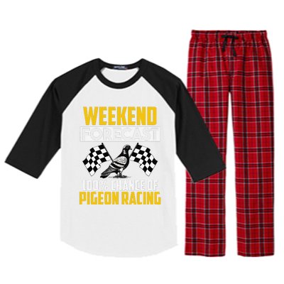 Weekend Forecast Pigeon Racing Animal Bird Pigeons Graphic Raglan Sleeve Pajama Set