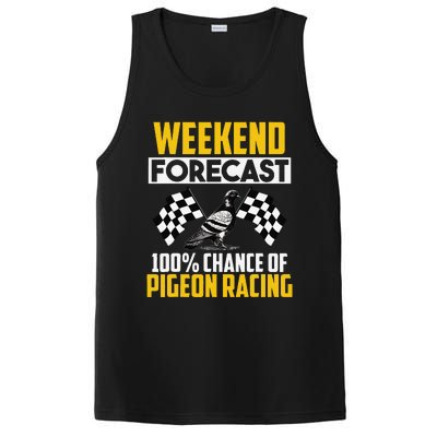 Weekend Forecast Pigeon Racing Animal Bird Pigeons Graphic PosiCharge Competitor Tank