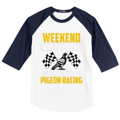 Weekend Forecast Pigeon Racing Animal Bird Pigeons Graphic Baseball Sleeve Shirt