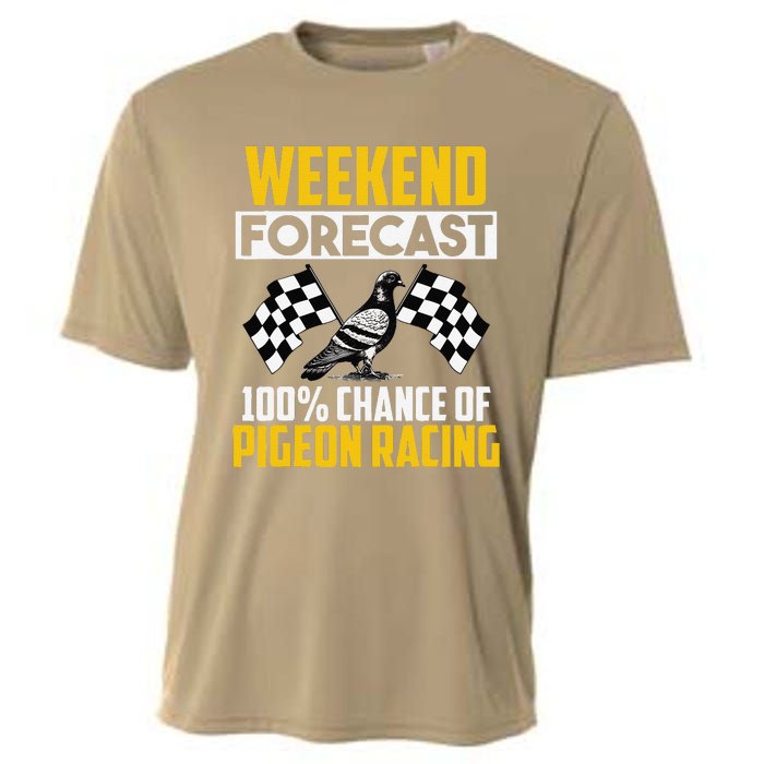 Weekend Forecast Pigeon Racing Animal Bird Pigeons Graphic Cooling Performance Crew T-Shirt