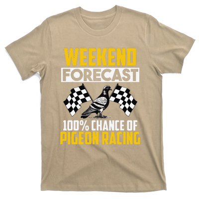 Weekend Forecast Pigeon Racing Animal Bird Pigeons Graphic T-Shirt