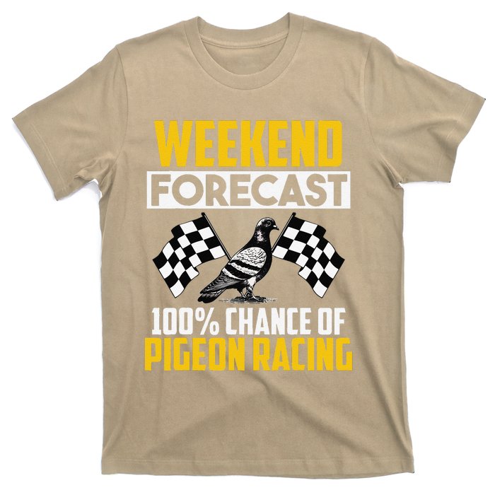 Weekend Forecast Pigeon Racing Animal Bird Pigeons Graphic T-Shirt