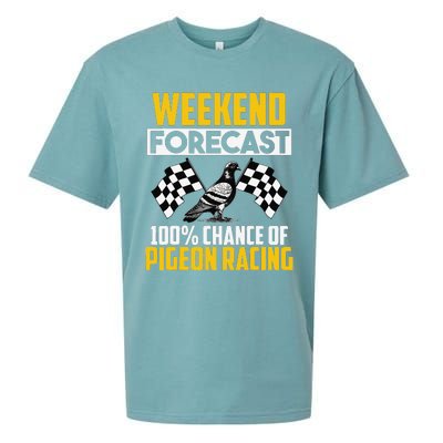 Weekend Forecast Pigeon Racing Animal Bird Pigeons Graphic Sueded Cloud Jersey T-Shirt