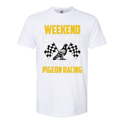 Weekend Forecast Pigeon Racing Animal Bird Pigeons Graphic Softstyle CVC T-Shirt