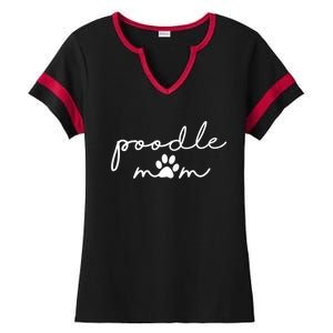 Womens Funny Poodle Dog Mom Cute Poodle Mom For Women Ladies Halftime Notch Neck Tee