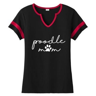 Womens Funny Poodle Dog Mom Cute Poodle Mom For Women Ladies Halftime Notch Neck Tee