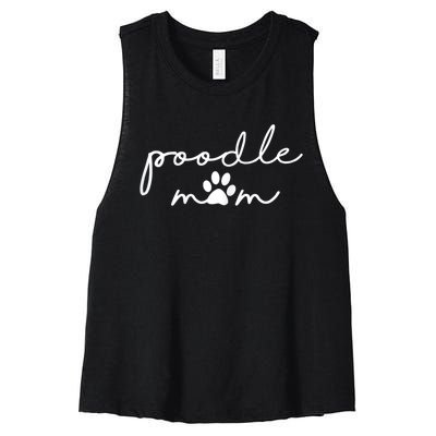 Womens Funny Poodle Dog Mom Cute Poodle Mom For Women Women's Racerback Cropped Tank