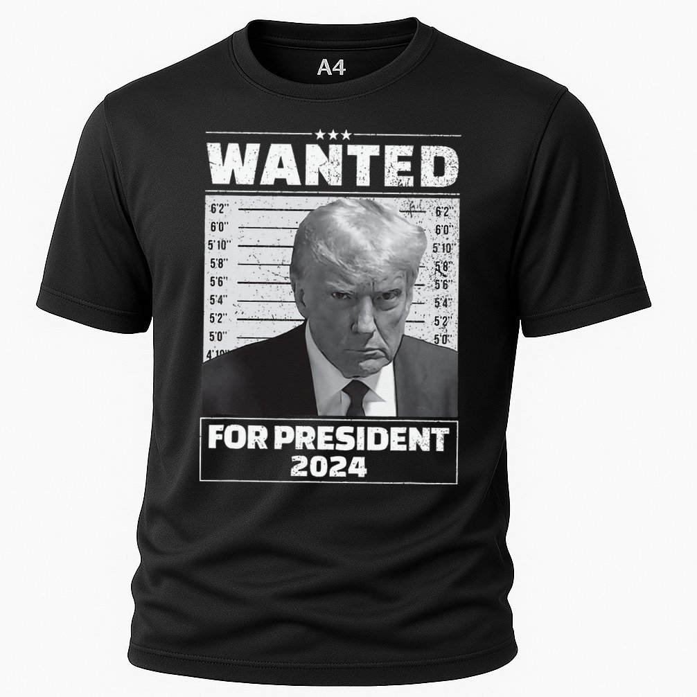 Wanted For President 2024 Trump Mugshot Cooling Performance Crew T-Shirt