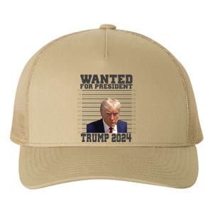 Wanted For President 2024 Trump Mugshot Trump Supporter Yupoong Adult 5-Panel Trucker Hat