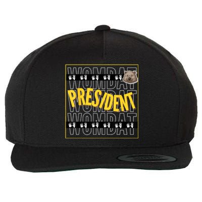 Wombat For President 2024. Independent Vote Wool Snapback Cap