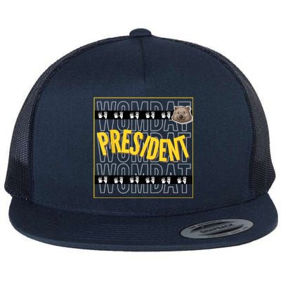 Wombat For President 2024. Independent Vote Flat Bill Trucker Hat