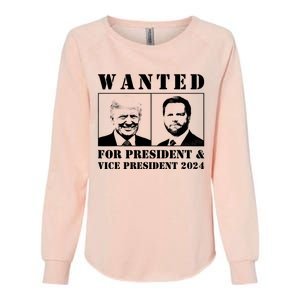 Wanted For President & Vice President 2024 Trump Vance Maga Womens California Wash Sweatshirt