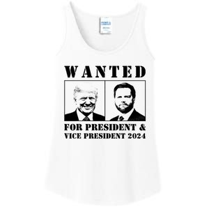 Wanted For President & Vice President 2024 Trump Vance Maga Ladies Essential Tank