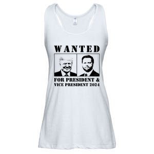 Wanted For President & Vice President 2024 Trump Vance Maga Ladies Essential Flowy Tank