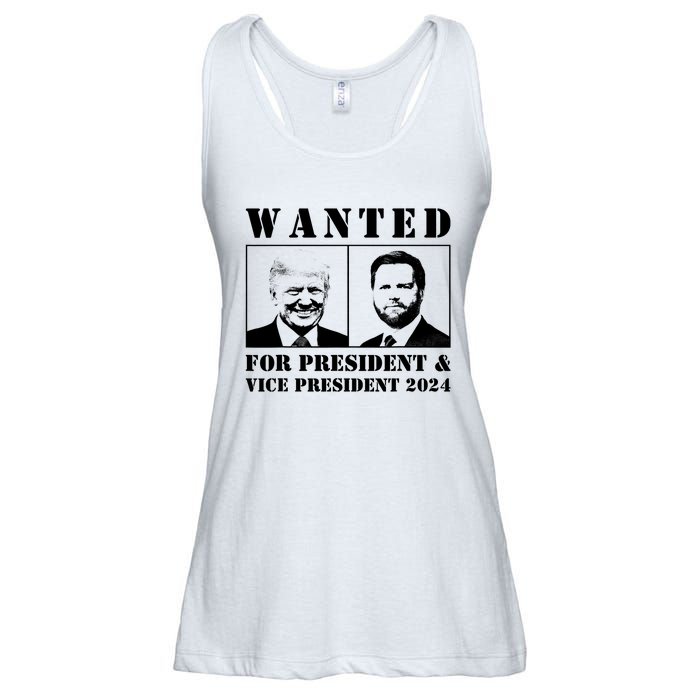 Wanted For President & Vice President 2024 Trump Vance Maga Ladies Essential Flowy Tank