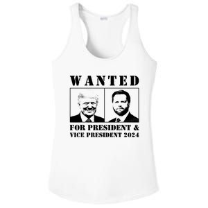 Wanted For President & Vice President 2024 Trump Vance Maga Ladies PosiCharge Competitor Racerback Tank