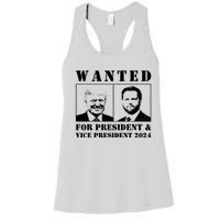 Wanted For President & Vice President 2024 Trump Vance Maga Women's Racerback Tank