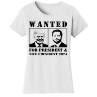 Wanted For President & Vice President 2024 Trump Vance Maga Women's T-Shirt