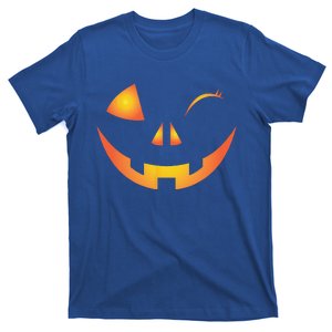 Wink Face Pumpkin Jack O Lantern Costume Cool Halloween Gift T-Shirt