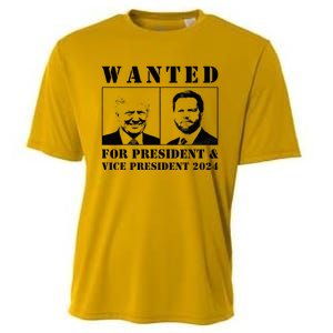 Wanted For President & Vice President 2024 Trump Vance Maga Cooling Performance Crew T-Shirt