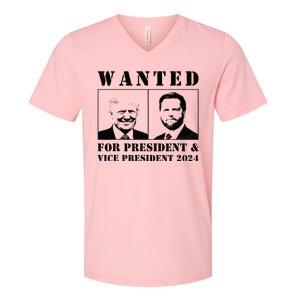 Wanted For President & Vice President 2024 Trump Vance Maga V-Neck T-Shirt