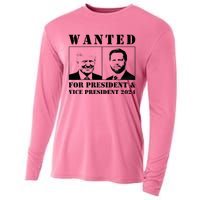 Wanted For President & Vice President 2024 Trump Vance Maga Cooling Performance Long Sleeve Crew