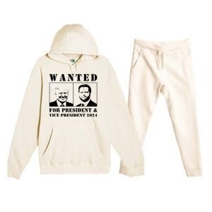 Wanted For President & Vice President 2024 Trump Vance Maga Premium Hooded Sweatsuit Set