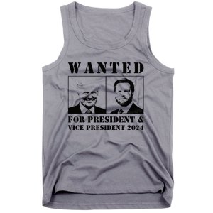 Wanted For President & Vice President 2024 Trump Vance Maga Tank Top