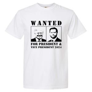 Wanted For President & Vice President 2024 Trump Vance Maga Garment-Dyed Heavyweight T-Shirt