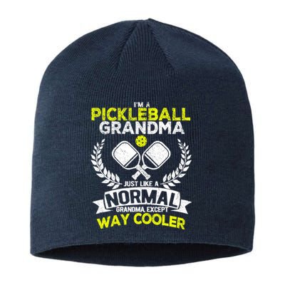 Wo Funny Pickleball Paddle Pickleball Grandma Retro Vintage Sustainable Beanie