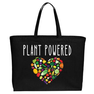 Whole Food Plant Based Lifestyle WFPB Vegan Powered Veggie Cotton Canvas Jumbo Tote