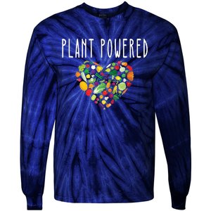 Whole Food Plant Based Lifestyle WFPB Vegan Powered Veggie Tie-Dye Long Sleeve Shirt