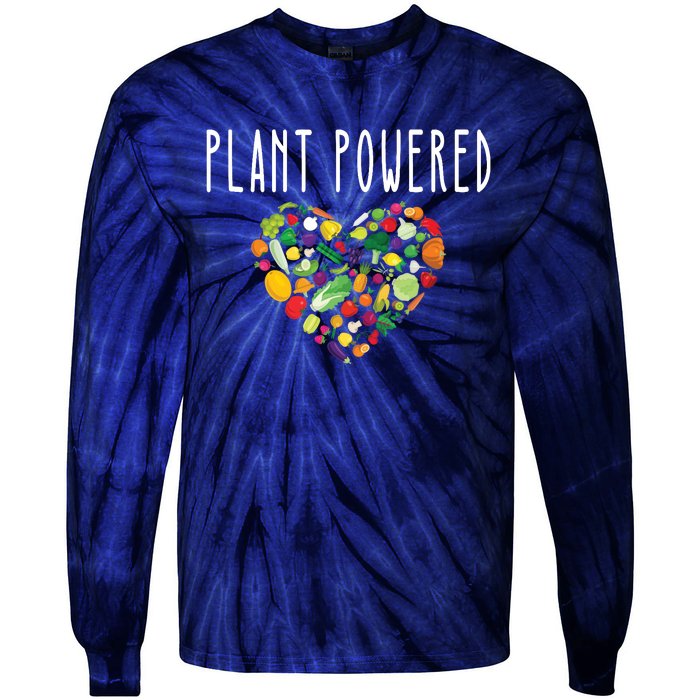 Whole Food Plant Based Lifestyle WFPB Vegan Powered Veggie Tie-Dye Long Sleeve Shirt