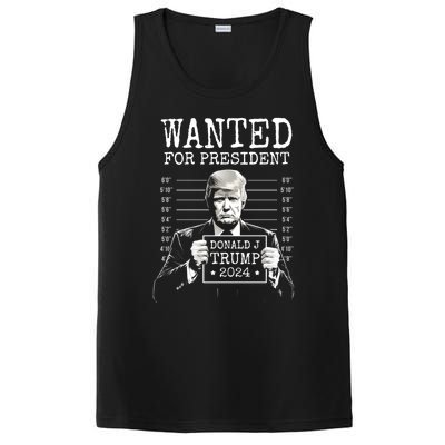 Wanted For President 2024 Donald Trump Gift PosiCharge Competitor Tank